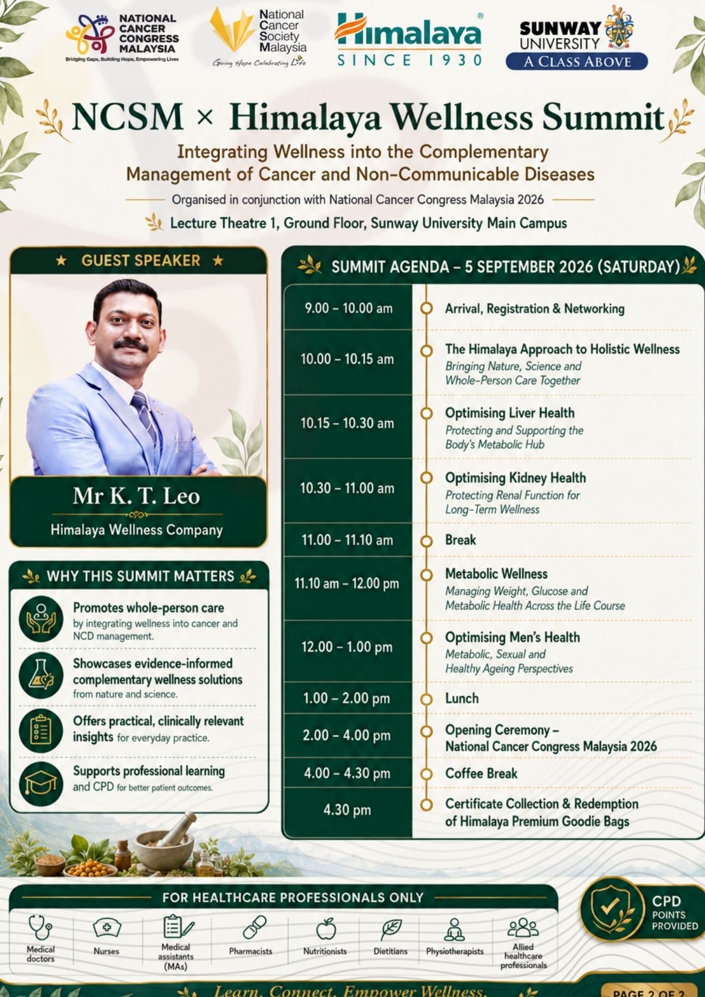 NCSM x Himalaya Wellness Summit agenda